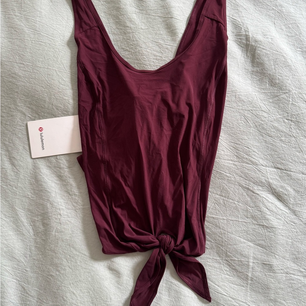 Lululemon Athletica Red Sleeveless Tie-Front Tank Top